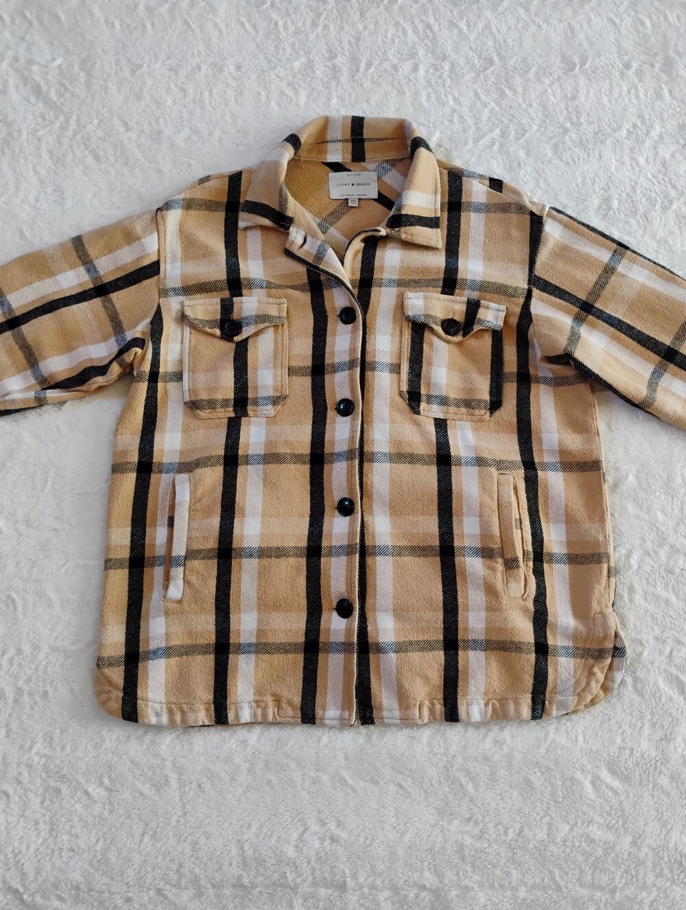 Lucky Brand Plaid Button Down Shacket